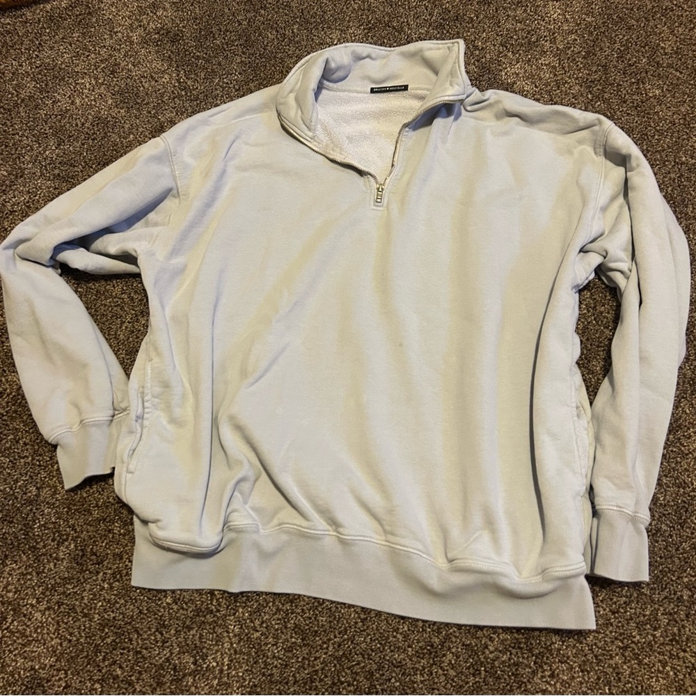 Brandy Melville quarter zip light lavender sweatshirt with side pockets